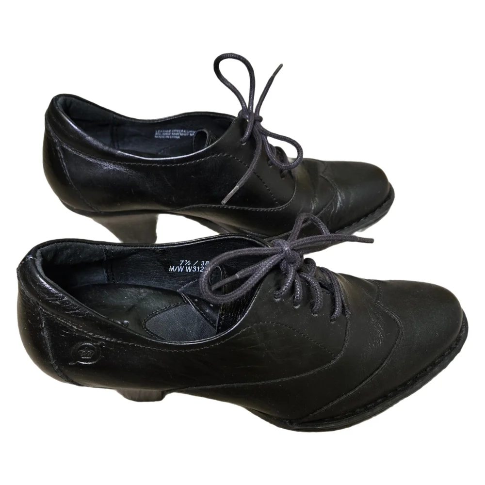 Born Black Leather Lace-Up Heels Leila - Picture 3 of 4